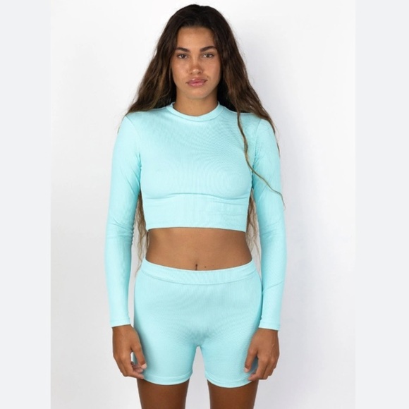 Mai Deluxe Everyday Seamless Athleisure Shorts Bali NWT High waist Ocean Ribbed - Picture 9 of 10